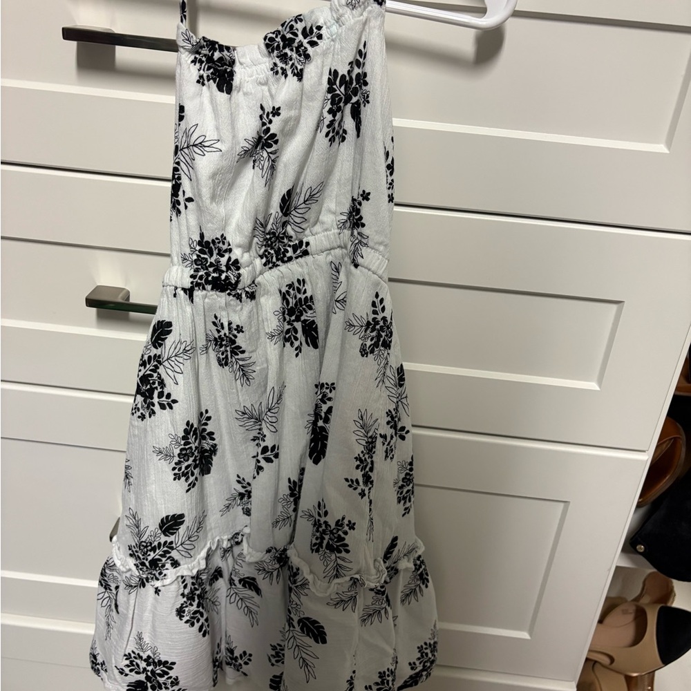 Floral Kids Dress in Black and White